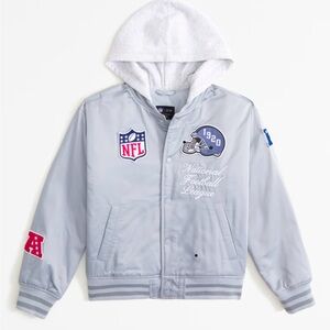 Abercrombie kids Boys NFL hooded bomber Jacket Brand New 15/16